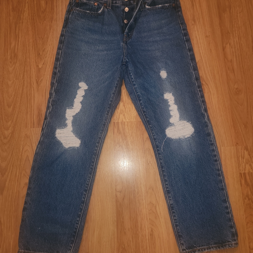 Levi's Women's Relaxed Blue Distressed Jeans